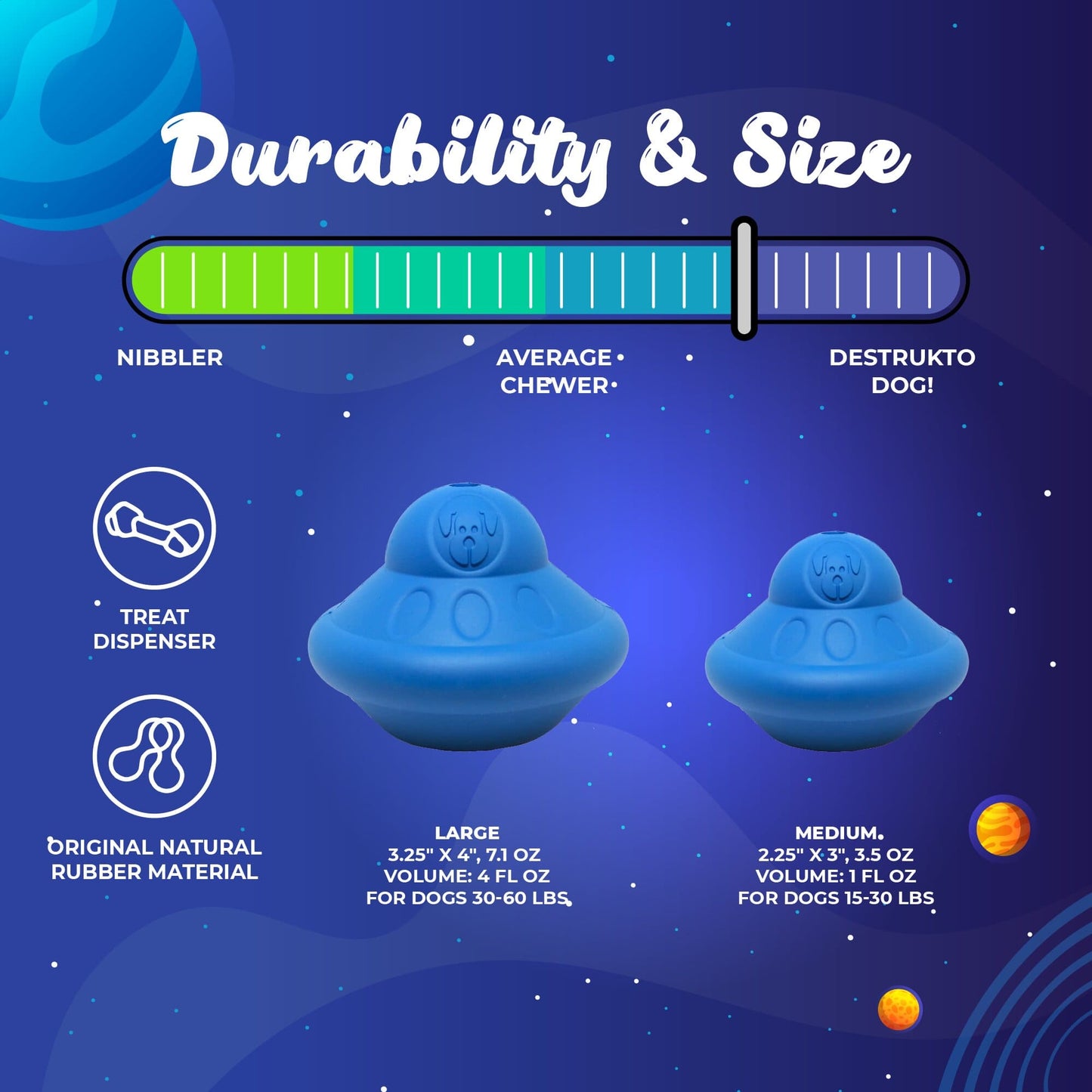 Flying Saucer Dog Toy - Durable UFO Chew Toy & Treat Dispenser | USA Made