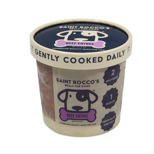 Saint Rocco's Gently Cooked Frozen Beef Entrée Dog Food, 1lb