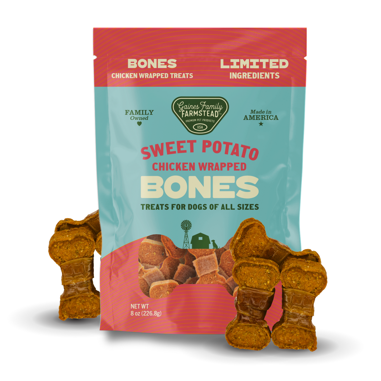 Chicken Wrapped Sweet Potato Bones